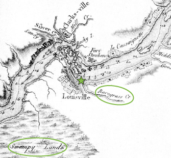 Baregrass Creek map detail, 1826