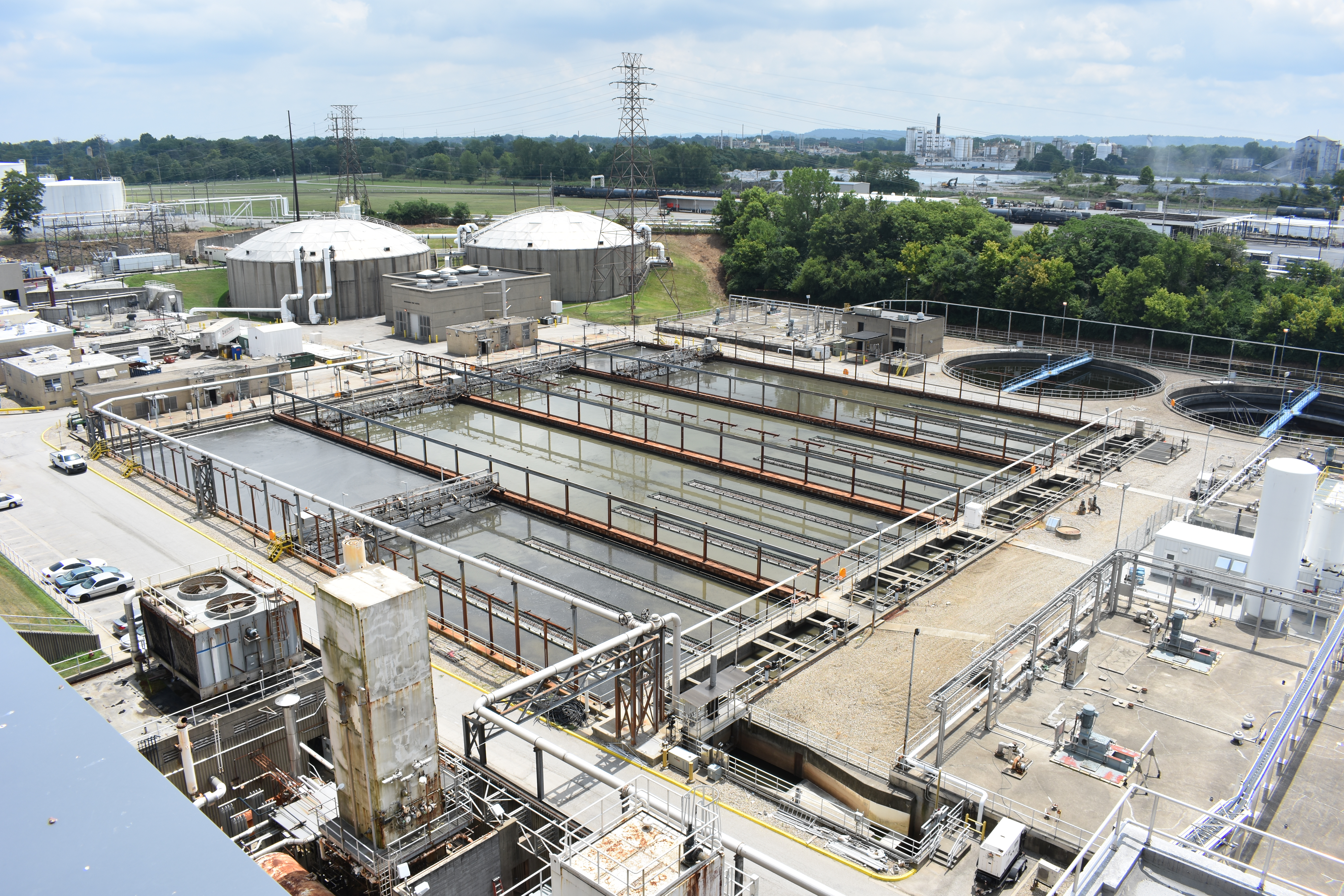 Sedimentation tanks at Morris Forman water quality treatment center