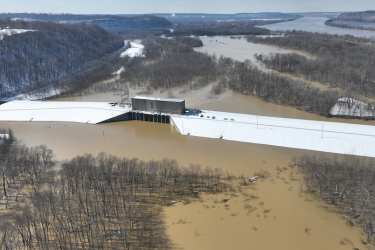 A photo of the Pond Creek Flood Pump Station 