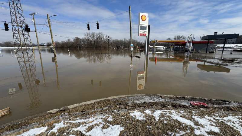 Flooding near River Road in February 2025.